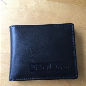 Black Leather wallet with logo